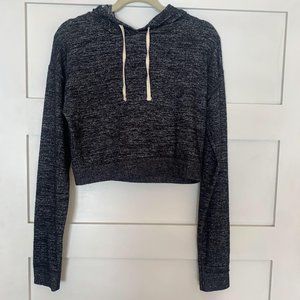 Double Zero Heather Grey Cropped Hoodie